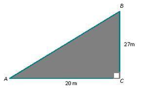 Find the area of the triangle.

a.
620 sq. m
c.
540 sq. m
b.
270 sq. m
d.
980 sq.m