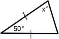 Determine the value of x in the figure. answers: A) x = 60 B) x = 50 C) x = 130 D) x = 65