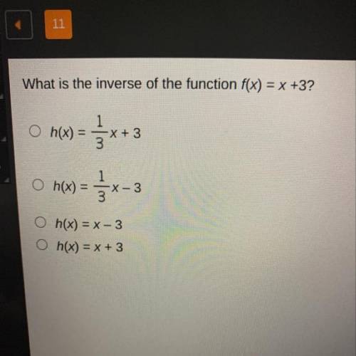 What is the inverse of the function f(x) = x + 3?