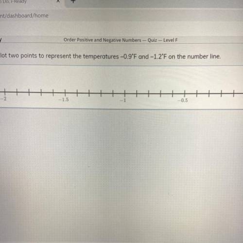 Plot two points to represent the temperatures -0.9°F and -1.2°F on the number line.

PLEASE ANSWER