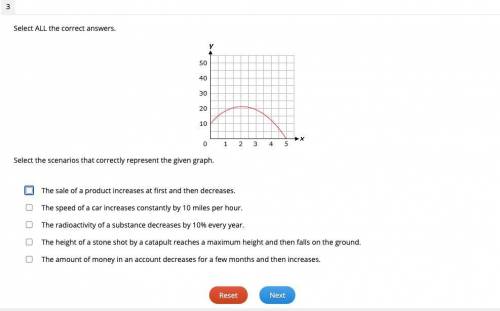 Select the scenarios that correctly represent the given graph