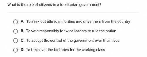 What is the role of citizens in a totalitarian government?
