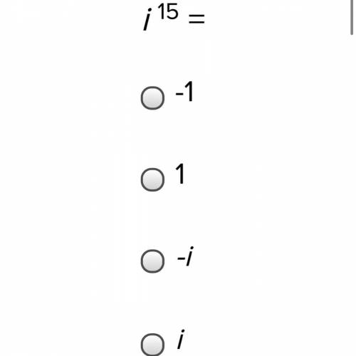 I^15 = (i feel dumb for not knowing but i hate the i stuff, please solve)