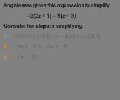 ANSWER ASAP Which statements are true about the steps Angela used? Check all that apply. 1. In step