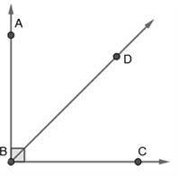 BD is the bisector of ∠ABC. Determine the measure of ∠ABD. ANSWERS: A) 90° B) 55° C) 40° D) 45°