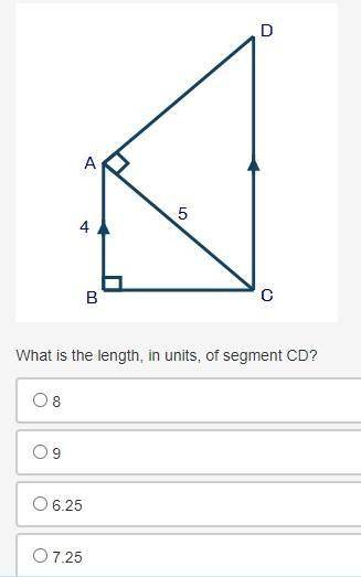 What is the length, in units, of segment CD?