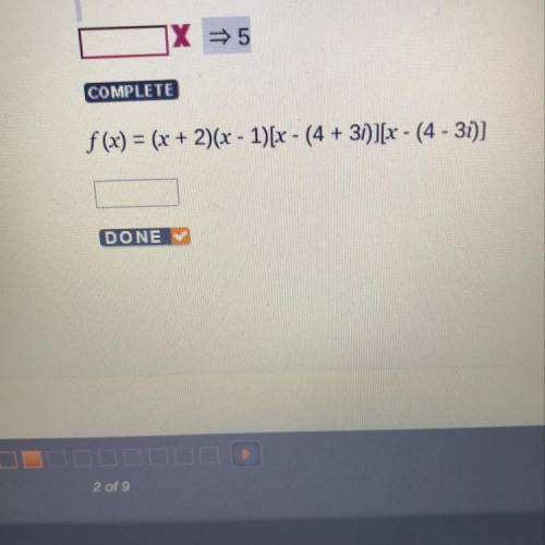 F(x) = (x + 2)(x - 1)[x - (4 + 3)][x - (4 - 31)]