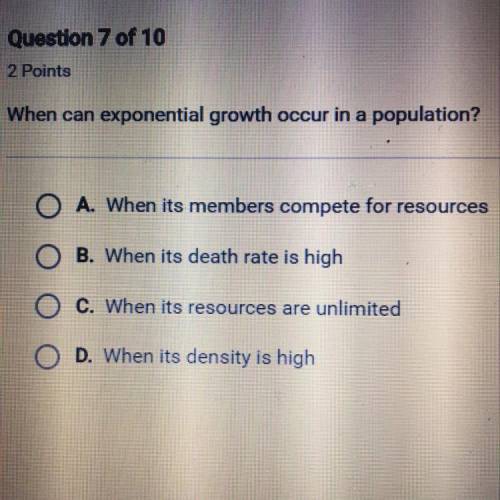 When can
exponential growth occur in a population?