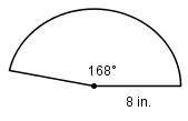What is the area of the figure to the nearest tenth? Answer choices: A) 93.8 in² B) 107.2 in² C) 53