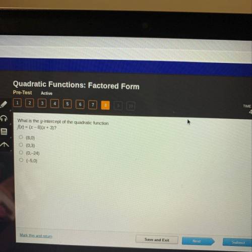 What is the Y intercept of the quadratic function f(x)=(x-6)(x+3)