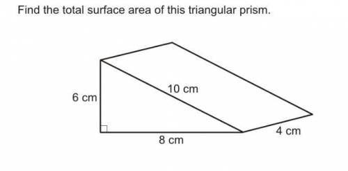 Find the total surface area of a triangular prism