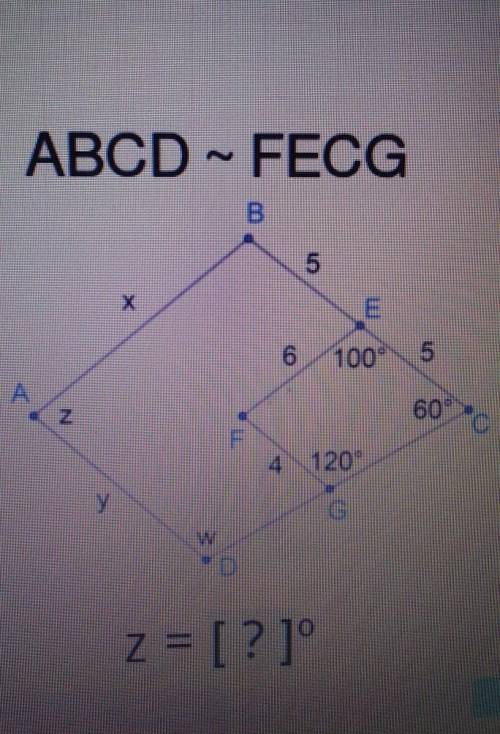 Please help!!ABCD ~ FECGz = [ ? ]