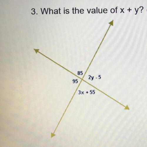 3. What is the value of x + y?