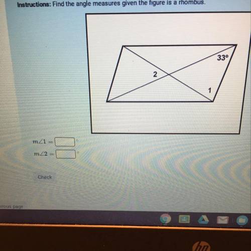 Instructions: Find the angle measures given the figure is a rhombus.
Pleaseee help me!