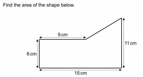 Find the area of the shape below please. (:
