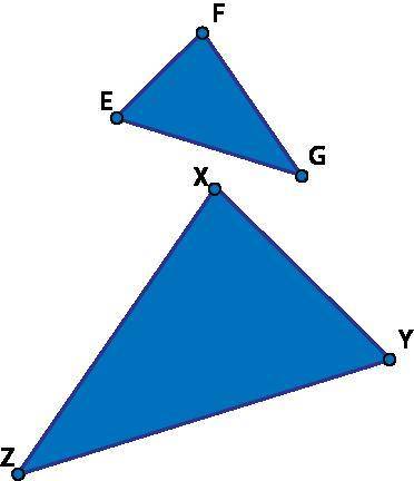 Which of the following statements is true if m∠E = m∠Y and m∠F = m∠X? triangles EFG and YXZ in whic