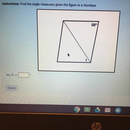 Find the angle measures given the figure is a rhombus.