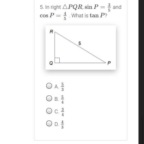 In right triangle PQR, What is tan P