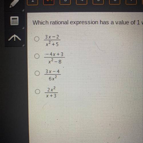 Which rational expression has a value of 1 when x =-1?