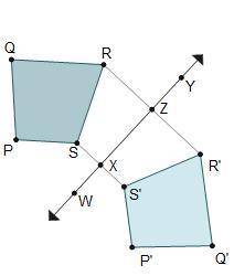 The image of trapezoid PQRS after a reflection across Line W Y is trapezoid P'Q'R'S'. What is m