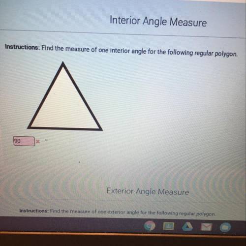 Instructions: Find the measure of one interior angle for the following regular polygon.