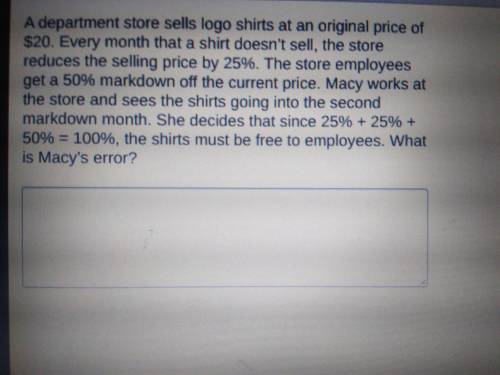 A department store sells logo shirts at an original price of $20.