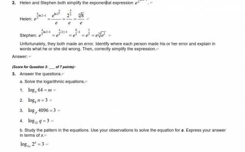 PLEASE HELP!! 2.Helen and Stephen both simplify the exponential expression .

Helen: Stephen: Unf