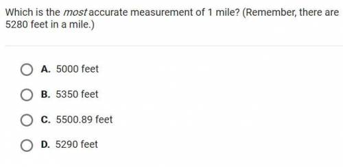 Which is the most accurate measurement of 1 mile