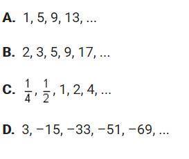 Which of these is a geometric sequence?