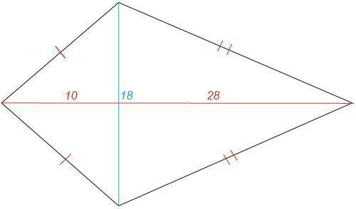 Determine the area of the given kite. ANSWERS: 342 square units 2520 square units 5040 square units