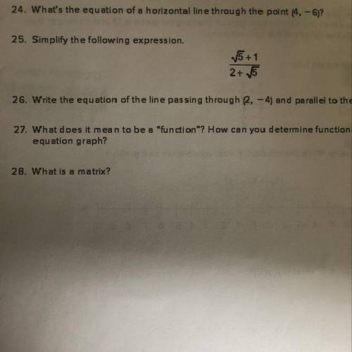 Question 24 on this pictured math sheet please. Have a great day!