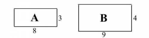 What is the ratio of the area of Rectangle A to Rectangle B?