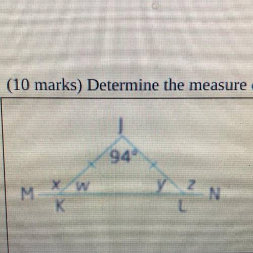 Determine the measure of each missing angle