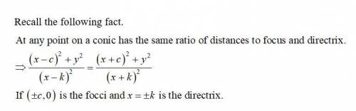 Which is the equation of a hyperbola with directrices at x = ±2 and foci at (4, 0) and (−4, 0)?