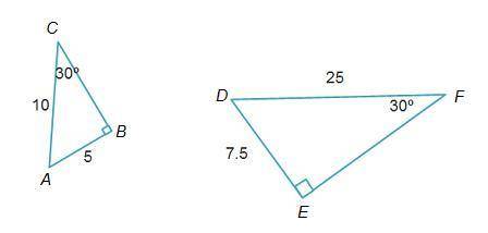 NEED HELP ASAP The triangles below are similar. Which similarity statements describe the relationsh