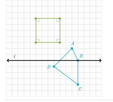 PLEASE ANSWER ASAP!! Plot the image of quadrilateral ABCD under a reflection across line L (move th