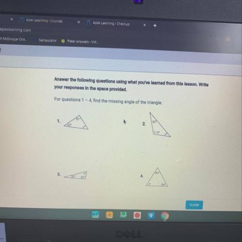 For questions 1-4 Find the missing triangle