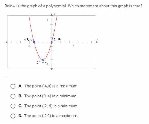 Below is the graph of a polynomial. which statement about this graph is true?