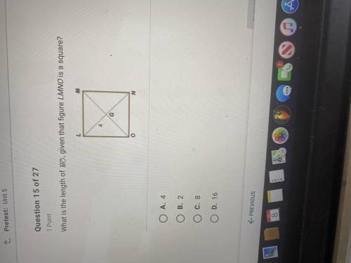 What is the length of MO, given that figure LMNO is a square?