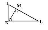 In triangle △JKL, ∠JKL is right angle, and KM is an altitude. JK=24 and JM=18, find JL.