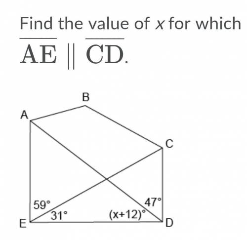 Find the value of x for whichA.31B.43C.121D.47