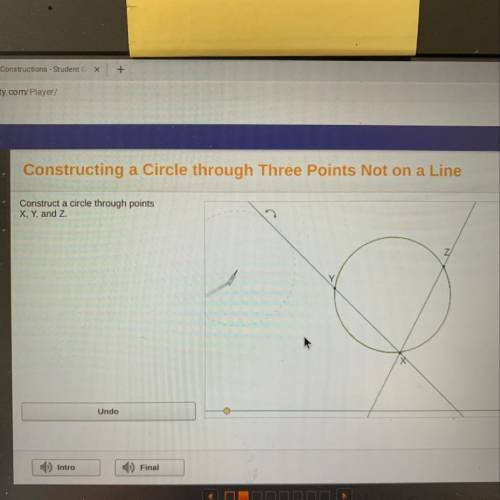 Construct a circle through points
X, Y, and z.
Z