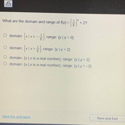 What ate the domain and range of f(x)(1/6)x+2?