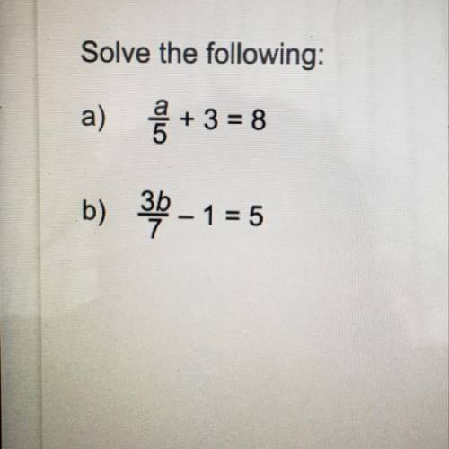 Solve the following please