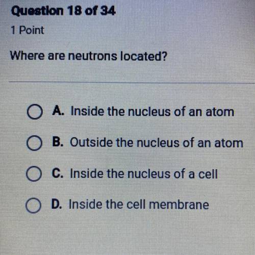 Where are neutrons located?