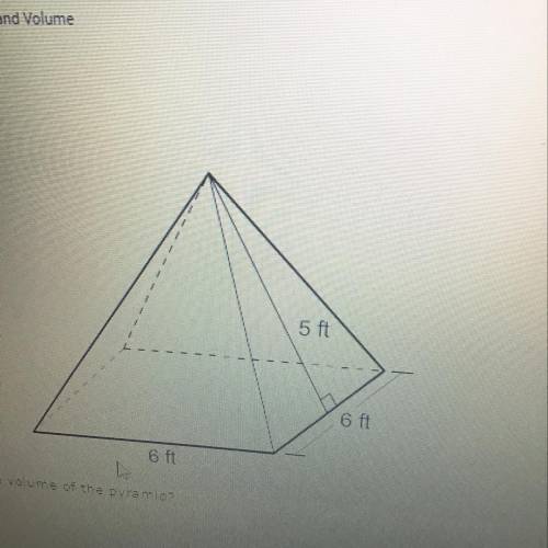 What is the volume of the pyramid 
150ft^3 
540 ft^3 
432 ft^3
48 ft^3