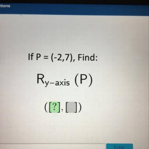 If P = (-2,7), Find:
Ry-axis (P)
([?], [])