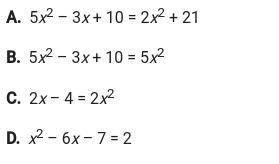 After being rearranged and simplified which equation cannot be solved using the quadratic formula?