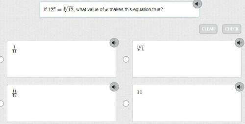 If 12^x = ^11√12, what value of x makes this equation true?