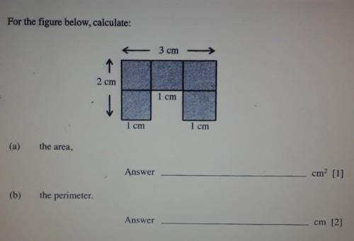 Calculate the area and the perimeter of the figure